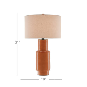 Janeen Orange Table Lamp In Orange & Satin Black