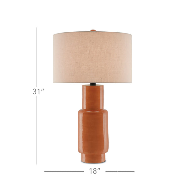 Janeen Orange Table Lamp In Orange & Satin Black