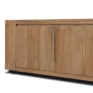 Abaso Media Console In Rustic Wormwood
