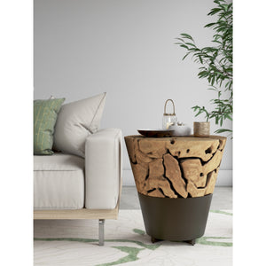 Bruno KD Reclaimed Teak Side/ End Table, Natural 