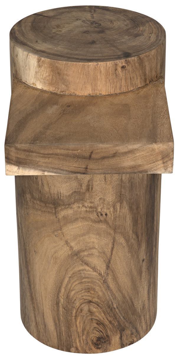 Tabula Munggur Wood Side Table with Semi-Gloss Finish