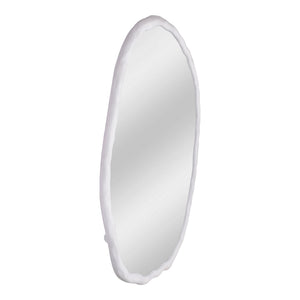 Foundry Oval Mirror White with Aluminum Frame