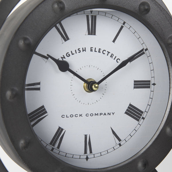 Gaston Gray Metal Circular Table Clock