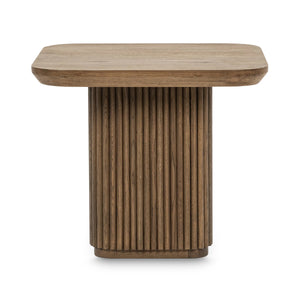 Vander Solid Wood Square End Table - Tawny Brown