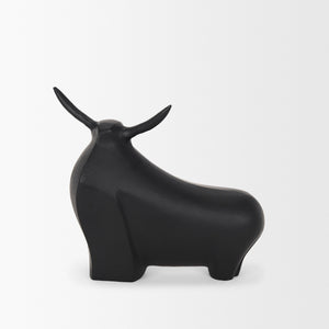 Radu Large Matte Black Metal Bull Decorative Object