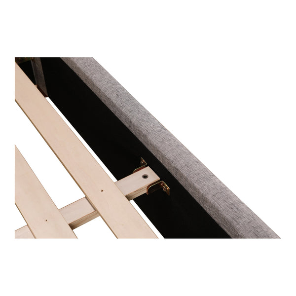 Takio King Bed in Light Grey Upholstery