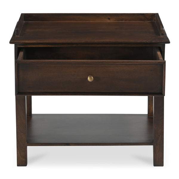 Maeve Nightstand in Dark Brown Mango Wood