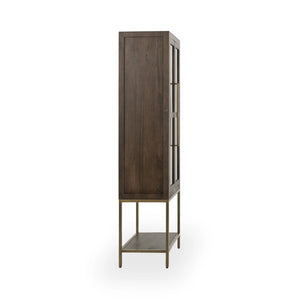Freemont Solid Wood Tall Cabinet - Kona Brown