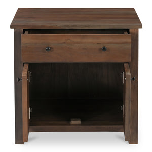 Moe's Gene Charging Nightstand in Dark Brown