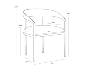 ZANATTA DINING ARMCHAIR - ZENITH TAUPE GREY