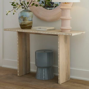 Huntington Garden Glass Stool, Blue