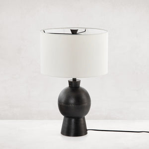 Kelita Table Lamp In Textured Black Aluminum