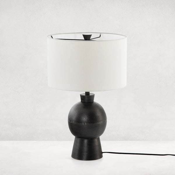 Kelita Table Lamp In Textured Black Aluminum