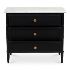 Eleanor Nightstand in Black with Marble Top