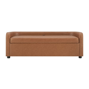 Wendy KD Faux Leather Storage Bench, Vintage Cider
