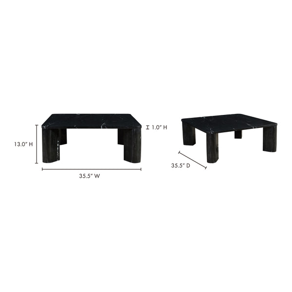 Moe's Segment Coffee Table in Jetty Black Marble