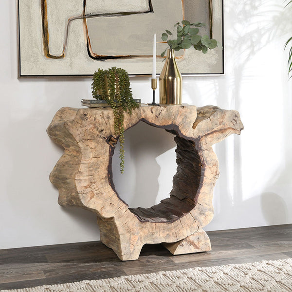 Odette Solid Wood Console Table - Natural