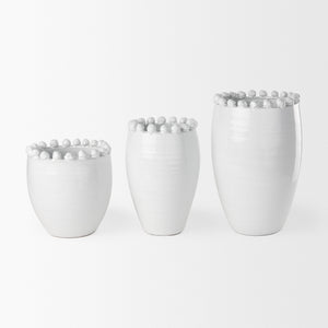 Basin Large Off-White Glazed Vase