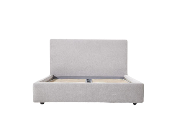 ELLA Storage KING Bed in greige tweed