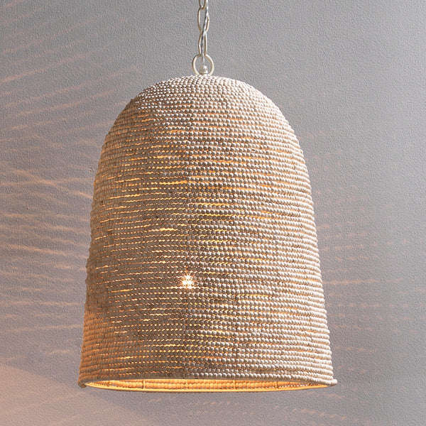Waterfront Wood Beaded 1-Light Pendant