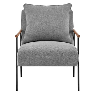 Quinton Fabric Accent Arm Chair In Boucle Gray