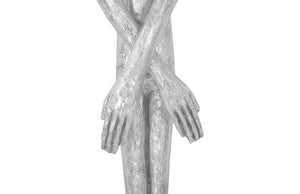 Skinny Male Wall Art, Resin, Silver Leaf