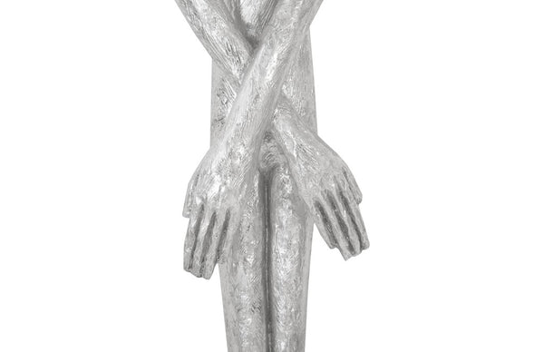 Skinny Male Wall Art, Resin, Silver Leaf