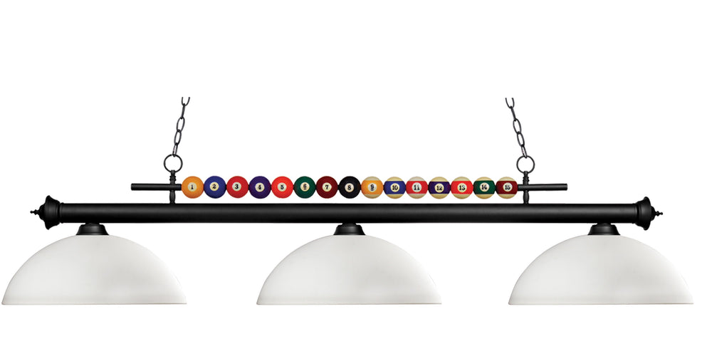 Shark 3 Light Billiard Light in Matte Black Finish