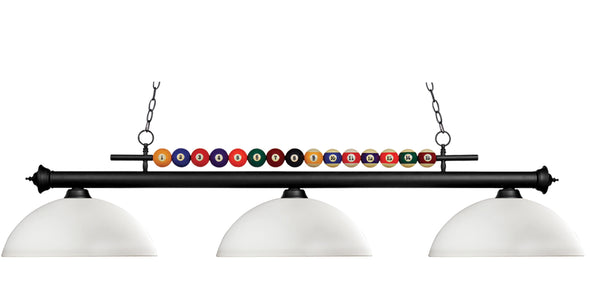 Shark 3 Light Billiard Light in Matte Black Finish