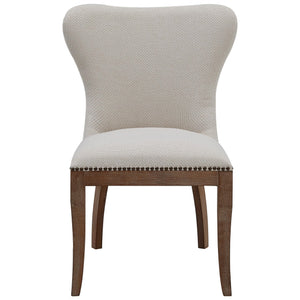 Dorsey Fabric Chair Drift Wood Legs In Cardiff Cream 
