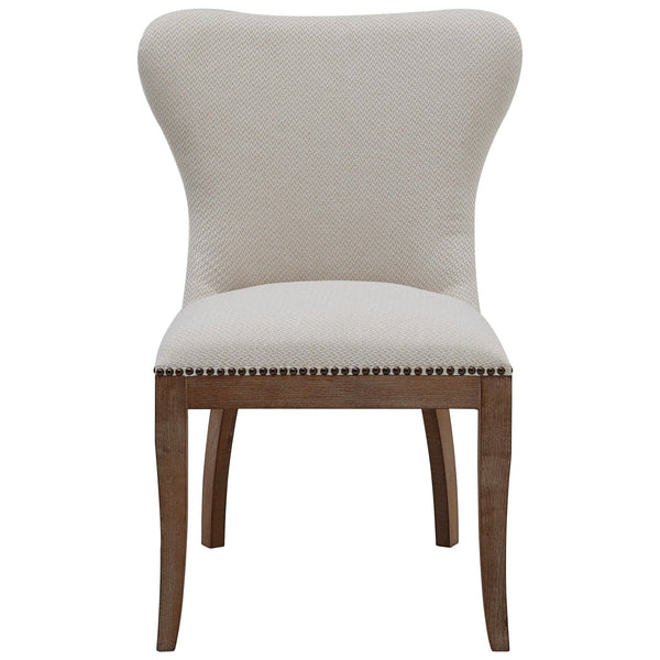 Dorsey Fabric Chair Drift Wood Legs In Cardiff Cream 