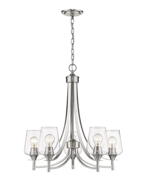 Joliet 5 Light Chandelier in Brushed Nickel Finish