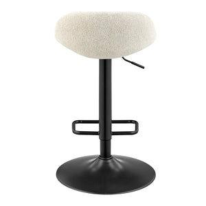 Koa KD Fabric Gaslift Swivel Bar Stool, Posh Ivory