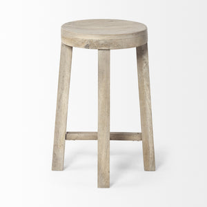Brahma 26" Total Height White Washed Wood Stool