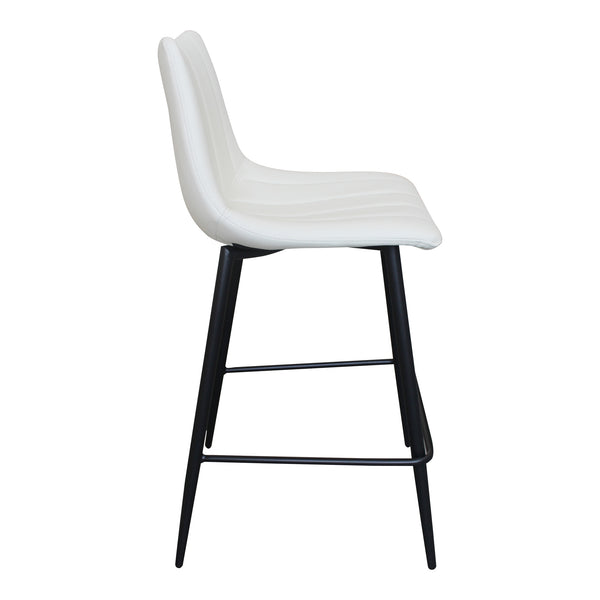 Moe's Alibi Counter Stool Set, Ivory Vegan Leather