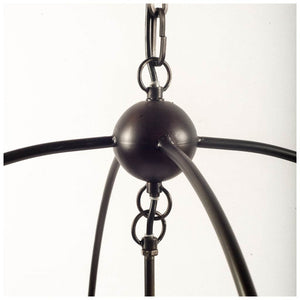 Penhill (25"x24") Black and Wooden Three Bulb Chandelier
