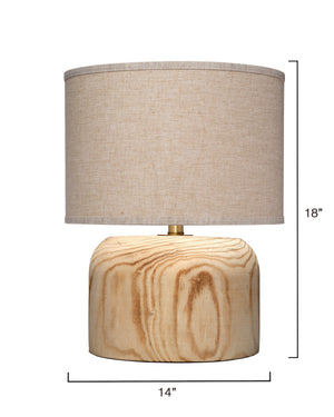 Timber Table Lamp with Linen Shade