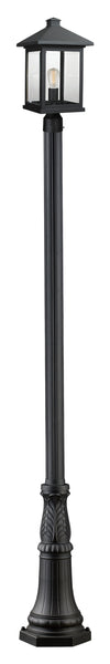 Portland 1 Light Outdoor Post Light in Black Finish