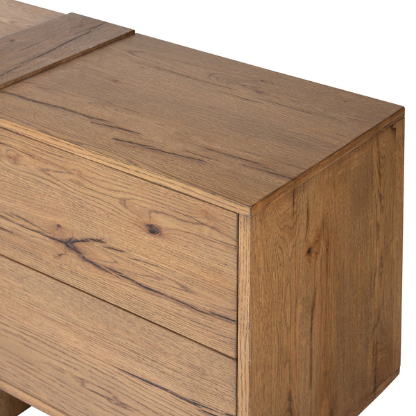 Fisher Media Console in Rustic Amber Oak