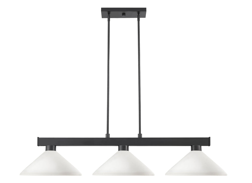 Cobalt 3 Light Billiard Light in Matte Black Finish