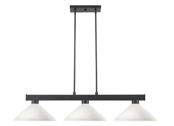 Cobalt 3 Light Billiard Light in Matte Black Finish