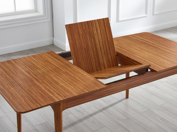 Erikka 110" Double-Leaves Extensible Dining Table, Amber