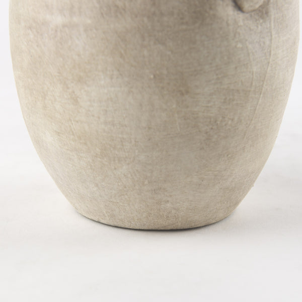 Zenni  5.3L x 5.3W x 9.3H Warm Beige Ceramic Vase