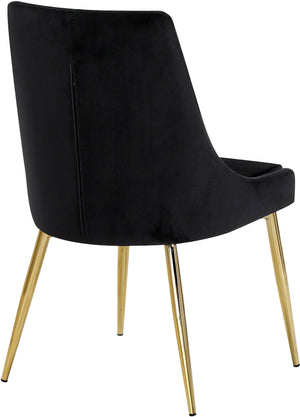 Lynette Dining Chair In Black Velvet and Gold