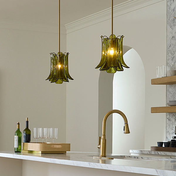 Cala 1-Light Blown Glass Pendant, Green
