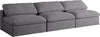 Carmen Cloud Modular Armless Sofa In Grey Linen Fabric