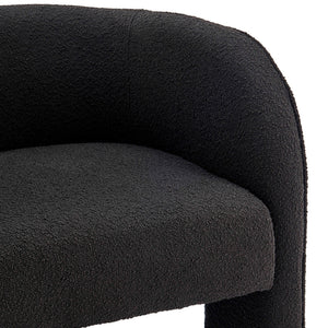 Matteo Fabric Accent Arm Chair In Boucle Black