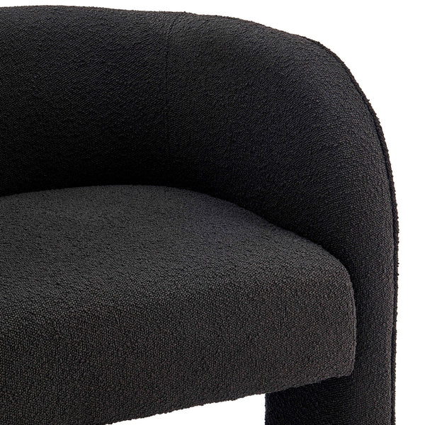 Matteo Fabric Accent Arm Chair In Boucle Black