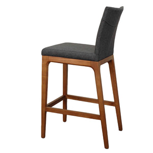 Devon Fabric Counter stool Walnut Legs In Night Shade