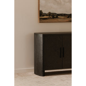 Moe's William Black Sideboard with Herringbone Doors